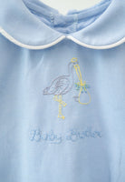 The Baby Brother Stork Bubble is a timeless outfit for celebrating your newest arrival.