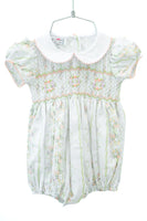 Floral Ribbon Smocked Eleanor Bubble