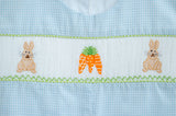 Easter Bunny and Carrots Smocked Henry Bubble
