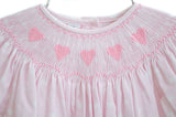 Pink Hearts Smocked Birdie Bubble