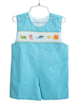Baby & Toddler Boys Heirloom-Inspired Teal Microgingham Smocked Sea Animals Jon Jon – Summer Beach Adventures, Poolside Fun & Special Occasions – Sizes 3M–4T
