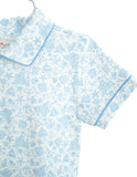 Baby & Toddler Boys Lightweight Pima Cotton Blue Beach Motif Romper – Perfect for Beach Trips, Summer Parties & Picture-Perfect Family Photos – Sizes 9M–4T