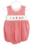 Baby & Toddler Boys Red Gingham Hand-Smocked Cookout & BBQ Bubble – Classic Heirloom-Inspired Silhouette – Pool Parties, Summer Events & Patriotic Holidays – Sizes NB–3T