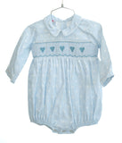 Blue Hearts Smocked Henry Bubble