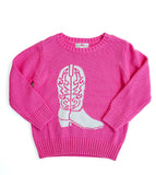 Pink Cowgirl Boot Sarah Sweater