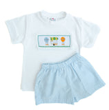 Hot Air Balloons Smocked Beau T-Shirt/Shorts Set