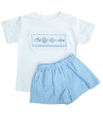 Blue Fish Smocked Beau T-Shirt/Shorts Set