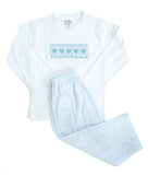 Blue Hearts Smocked Beau T-Shirt/Pants Set