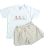 Cowboy Boots Smocked Beau T-Shirt/Shorts Set