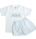 Blue Golf Smocked Beau T-Shirt/Shorts Set