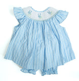 Bluebonnets in Spring Smocked Annabelle Bloomer Set