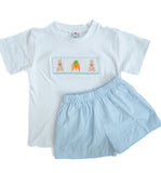 Easter Bunny and Carrots Smocked Beau T-Shirt/Shorts Set