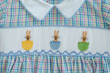 Easter Bunny in Eggs Smocked Benjamin Jonjon