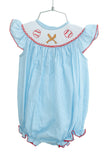Baseball Smocked Birdie Bubble