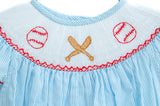 Baseball Smocked Helen Dress