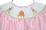 Easter Bunny and Carrots Smocked Birdie Bubble