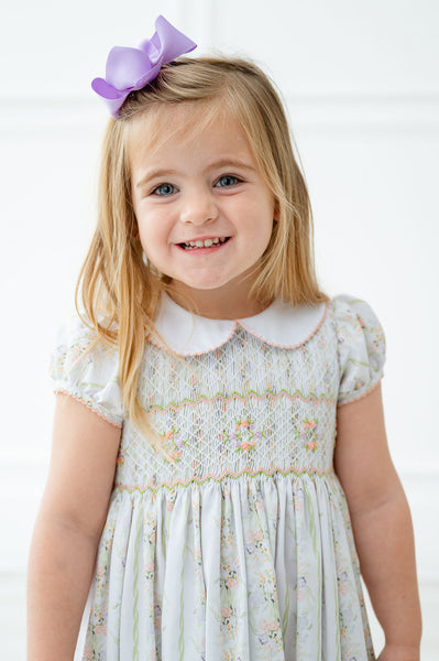 Floral Ribbon Smocked Caroline Dress