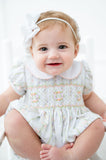 Floral Ribbon Smocked Eleanor Bubble