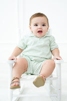 Green Gingham Pima Harold Romper