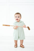 Green Gingham Pima Harold Romper