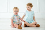 A little boy wearing the Blue Striped Jonjon will be ready for any special occasion with its stylish and classic look.