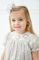 Floral Wreaths Smocked Helen Dress