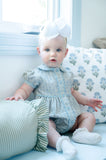 Blue Floral Front Button Bubble