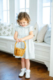 Blue Floral Front Button Dress