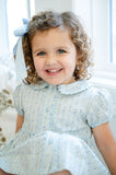 Blue Floral Front Button Dress