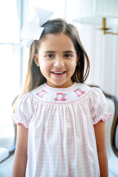 Pink Golf Smocked Dress for Girls I Ruth and Ralph 18M / Helen Dress