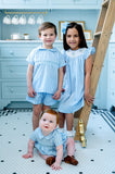 Blue Gingham Smocked Samuel Shirt/Shorts Set