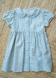 Blue Floral Front Button Dress