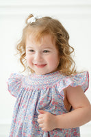 Periwinkle Poppy Floral Smocked Helen Dress