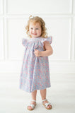 Periwinkle Poppy Floral Smocked Helen Dress