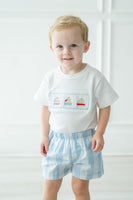 Sailboats Smocked Beau T-Shirt/Shorts Set