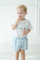 Sailboats Smocked Beau T-Shirt/Shorts Set