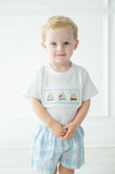 Sailboats Smocked Beau T-Shirt/Shorts Set