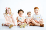 Little Girls Heirloom-Quality Hand-Smocked Popsicle Seersucker Dress – Light Orange – Summer Celebrations, Beach Days & Family Events – Sizes 12M–8