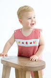 Baby & Toddler Boys Red Gingham Hand-Smocked Grilling & Cookout Motif Jon Jon – BBQ, Memorial Day & 4th of July Outfit – Sizes 3M–4T