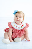 Baby Girls Classic Smocked Grilling Cookout One-Piece Bubble – Red Gingham with Hand-Smocked BBQ Motifs – Pool Days, Summer Vacations & Patriotic Holidays – Sizes NB–2T