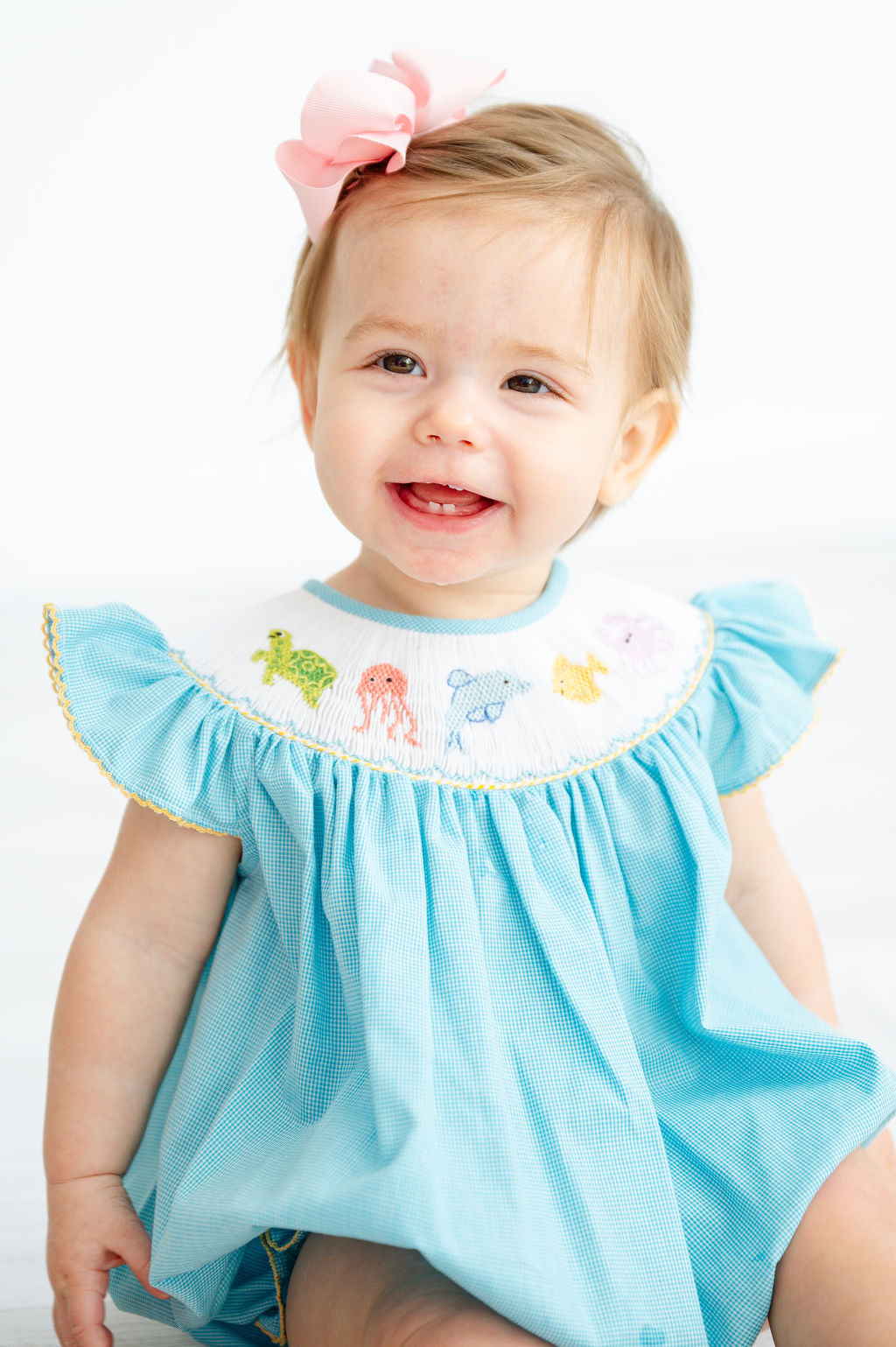 white christmas dresses Smocked Reindeer Bishop 18M main image 1