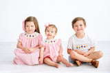 Toddler & Little Boys Heirloom-Quality Smocked Buoys T-Shirt & Blue Check Shorts Set – Summer Outings, Boating & Warm Weather Play – Sizes 12M–8