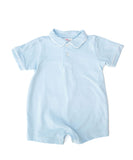 Solid Light Blue Pima Cotton Harold Romper