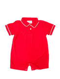 Solid Red Pima Cotton Harold Romper