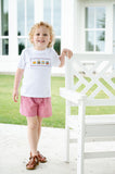 Red Birthday Cakes Smocked Beau T-Shirt/Shorts Set