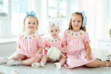 Pink Birthday Cakes Smocked Annabelle Bloomer Set