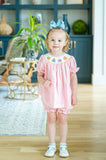 Pink Birthday Cakes Smocked Annabelle Bloomer Set
