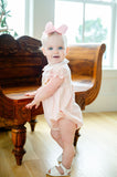 Pink Rocking Horses Smocked Pima Cotton Bubble
