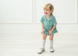 Green Gingham Samuel Diaper Cover Set