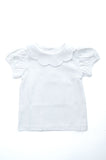 White Scallop Peter Pan Collar Shirt & Onesie